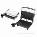 Panini grill with 2-slice, stainless steel housing cover and overheat protection